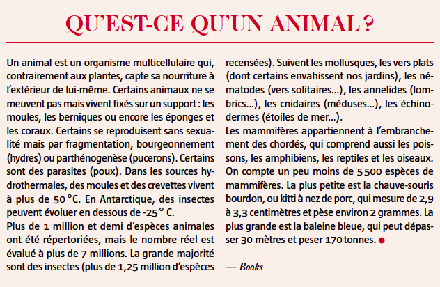 définition animal
